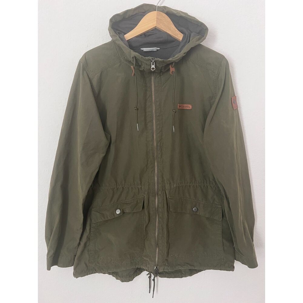 Columbia Green Cultus Lake Hooded Anorak Utility Jacket Full Zip Women’s XL